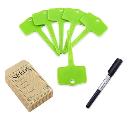 30 Pcs Seed Envelopes, 30 Pcs Plant Labels and 1 Plant Marker (Green) - color: Green