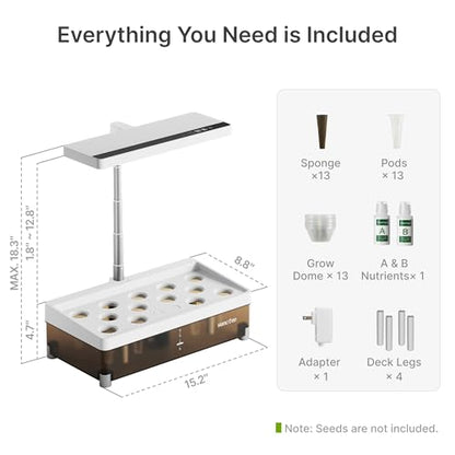 SUNCOZE Hydroponics Growing System 13 Pods, with Dimmable Light