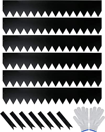 Worth Garden 6-Pack Galvanized Steel Landscape Edging with Black Powder Coating - 40" L x 6.5" H - Hammer-in 16-Gauge Metal Border Separator Strips with 7 Clips - Edge for Lawn Yard (20Ft Total) - color: Black, style: 6-Pack 6.5"x40"