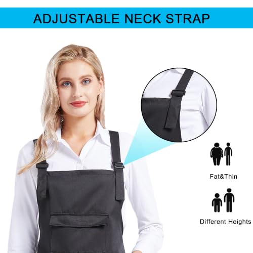 Nanxson Apron with Pockets Cross Back Apron for Hair Stylist,Salon - color: Black