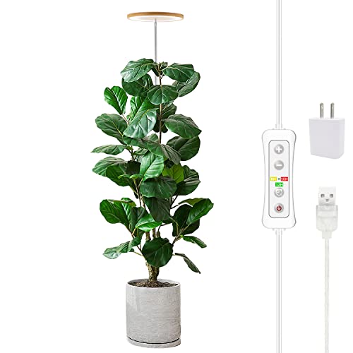 Plant Grow Light,yadoker LED Growing Light Full Spectrum for Indoor Plants,Height Adjustable, Automatic Timer, 5V Low Safe Voltage,Idea for Large Plant Light - color: Bamboo, size: 1 Pack