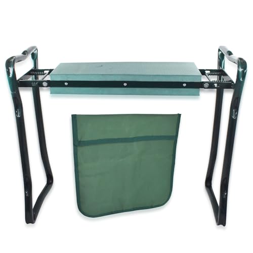 HOSTIC Gardening Workseats Garden Kneeler Seat Portable Foldable Garden Foam Pad Bench with Tool Bag