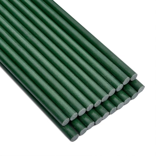 Garden Stakes 48 inch 20 Pack 0.27" Dia Solid Glassfiber Plant Support Rod Tomato Trellis Stakes (Green)
