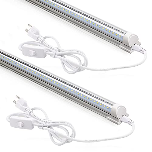 Barrina T8 LED Shop Lights 2FT, 20W 3000LM 5000K, 2 Pack, High Output Tube - color: 5000K, size: 2FT-2 Packs
