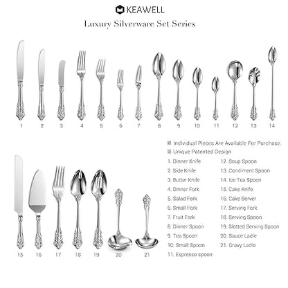 KEAWELL Luxury 4-Piece 5.9-Inch 18/10 Appetizer Forks (Silver) - color: Silver