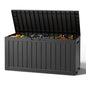 Outdoor Deck Storage Castored Box,Waterproof,Black,85 Gallon - color: Striped Black, style: 85 Gallon