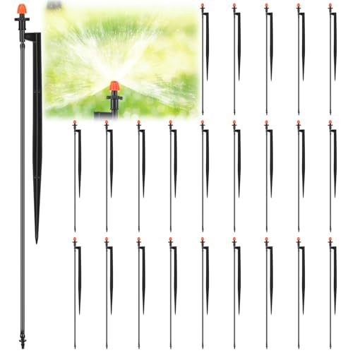 Geelin 25 Pcs 360 Degree Drip Irrigation Emitters, 12" Stake Sprayers - style: 360 Degree
