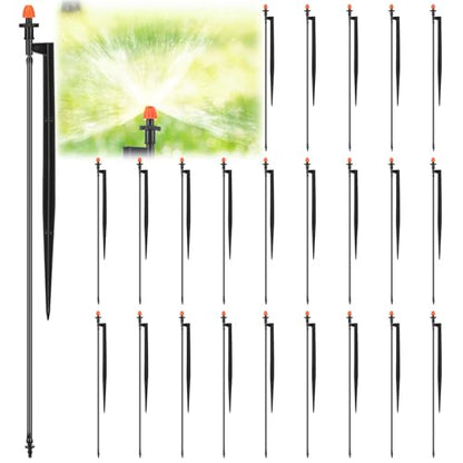 Geelin 25 Pcs 360 Degree Drip Irrigation Emitters, 12" Stake Sprayers - style: 360 Degree