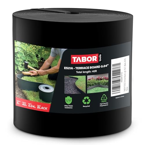 TABOR TOOLS 40 Ft Terrace Board, 5 Inch High, 0.04" Inch Thin, Landscape Edging Coil, Grass Barrier, Bender Board, Garden Liner, ES21. (Black) - color: Black, 40 ft