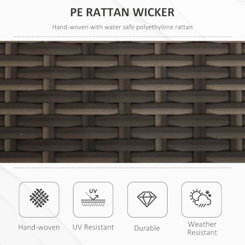 Outsunny 29 Gallon Patio Wicker Storage Bench Outdoor PE Rattan Red - color: Red