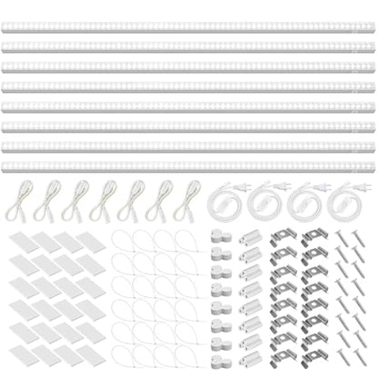 Barrina T5 Grow Lights, 3FT 128W (8 X 16W), 5000K Grow Lamp, 8 Packs, White - color: White, size: 3FT-White Cover