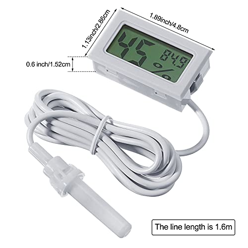Weewooday 3 Pcs Digital Humidity Meter with Probe LCD Thermometer,White - size: White