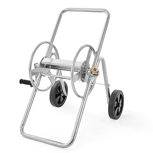 VEVOR Hose Reel Cart, Hold Up to 175 ft of 5/8’’ Hose (Hose Not Included), Garden Water Hose Carts Mobile Tools with Wheels, Heavy Duty Powder-Coated Steel Outdoor Planting for Garden, Yard, Lawn - size: 175 ft