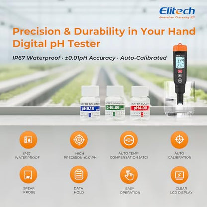 Elitech PHM-230 Professional Digital pH Pen Meter for Water and Solutions