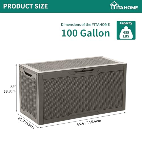YITAHOME 100 Gallon Large Deck Box - color: Taupe