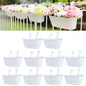 LaLaGreen Metal Rail Planter (11.2 in, 10 Pack) White Strawberry Flower Pot - size: 11.2" (28 cm) x 10 Pack