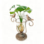 Desktop Glass Propagation Vases, Plant Terrarium with Metal Stand - color: Golden Bird, size: 7.1"×6.6"