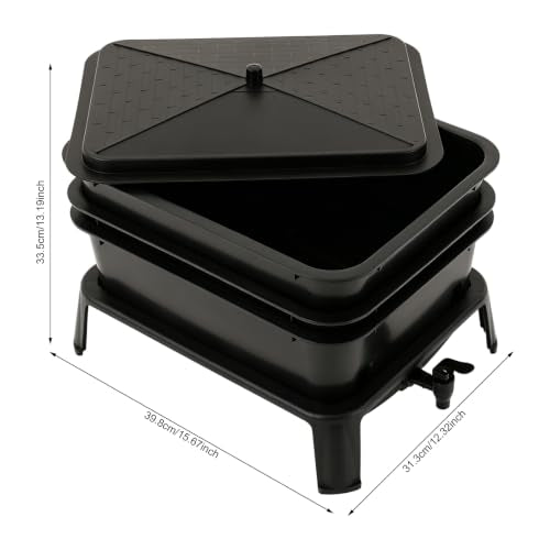 Worm Composting Bin 3-Layer Stackable Outdoor Composter for Kitchen Scraps