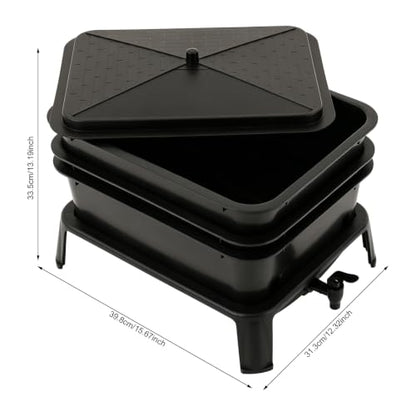 Worm Composting Bin 3-Layer Stackable Outdoor Composter for Kitchen Scraps