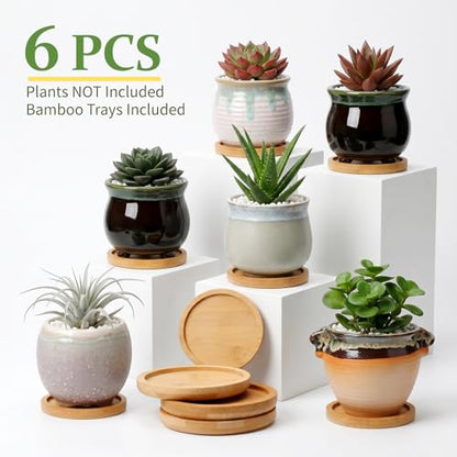 3.5 Inch Succulent Pot with Drainage,Planting/Flower Pots - size: 3.5inch-6pack