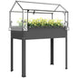 Outsunny Raised Garden Bed with Flip-Up Cover, 39.4"x18.9"x48.8", Dark Gray - color: Dark Gray