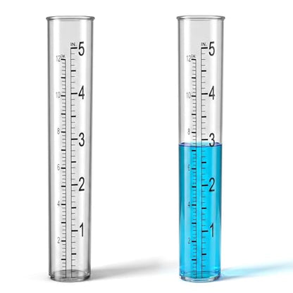 2 Pcs 5" Plastic Rain Gauge Replacement Tubes, Diameter 0.87"/2.2cm