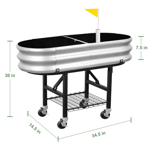 Self-Watering Raised Garden Bed with Legs, Wheels, and Foldable Stand
