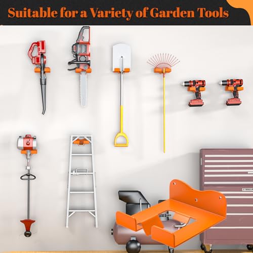 Wall-Mounted Weed Wacker Hanger, Garage Tool Organizer, 1 Pack Orange - color: Orange-1Pcs