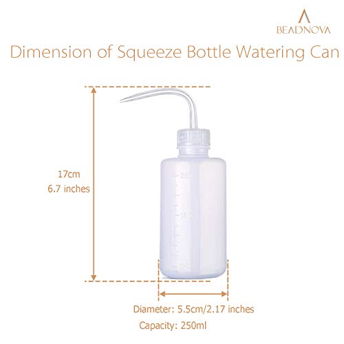 BEADNOVA Squeeze Bottle Plant Watering Bottle 250ml 8oz Small Wash Squeeze Plastic Small Watering Can for Indoor Plants Succulent Can (3pcs) - color: 250ml, 3pcs