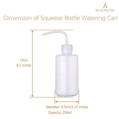 BEADNOVA Squeeze Bottle Plant Watering Bottle 250ml 8oz Small Wash Squeeze Plastic Small Watering Can for Indoor Plants Succulent Can (3pcs) - color: 250ml, 3pcs