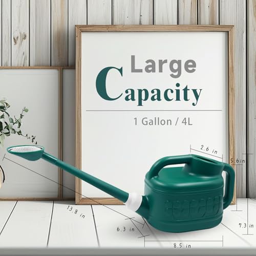 1 Gallon Watering Can, Outdoor Watering Can, Long Spout Water Can - color: Alpine Green, size: 1 Gallon