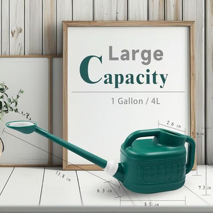 1 Gallon Watering Can, Outdoor Watering Can, Long Spout Water Can - color: Alpine Green, size: 1 Gallon