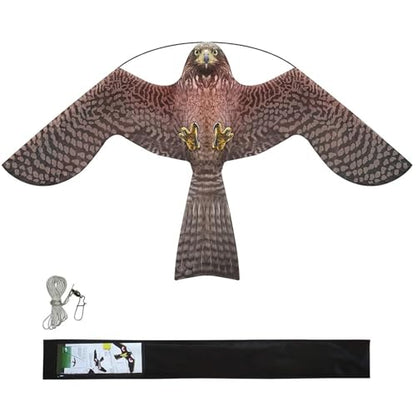 eyijklzo Bird Scarer Hawk Flying Kite Without 13ft Pole-Only Red Kite - style: Red-Only kite