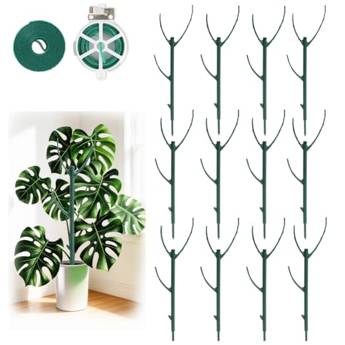 12 Pack Stackable Monstera Plant Support Stakes, 90inch Climbing Plant Sticks Structures with Garden Ties, Durable Alternative to Moss Pole for Indoor Outdoor Plants - size: 12 Pack