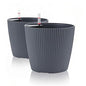 Dexceder 9x8 Self Watering Planters Indoor (2 Pack, Gray) - color: Gray, size: 9x8