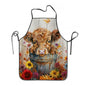 Funny Apron for Men Women Baking Gardening Sewing BBQ Waterproof Cute Gifts - color: Highland Cow