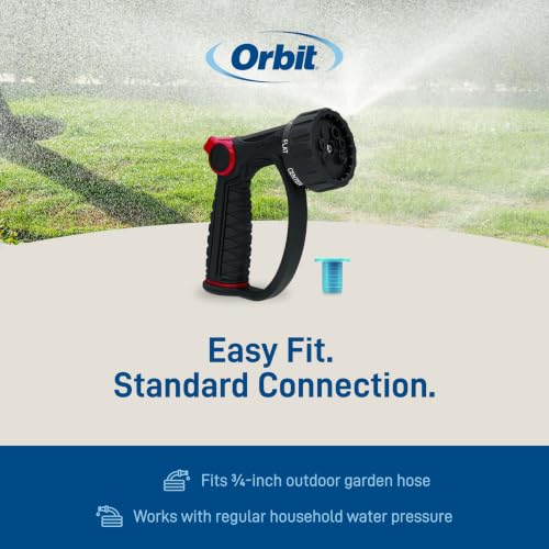 Orbit 58993 7-Pattern Watering Nozzle with Thumb Control, Black - size: 7-Pattern, style: Thumb Control