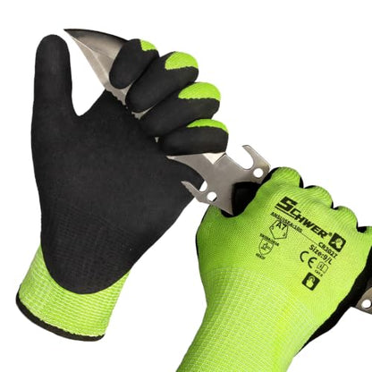 Schwer 2 Pairs A7 Cut Resistant Work Gloves, Touchscreen, CR3027, XXL - color: Yellow, size: XX-Large