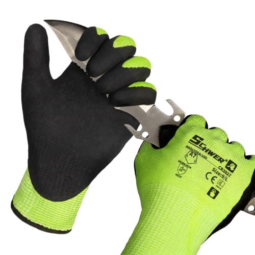 Schwer 2 Pairs A7 Cut Resistant Work Gloves, Touchscreen, CR3027, S - color: Yellow, size: Small