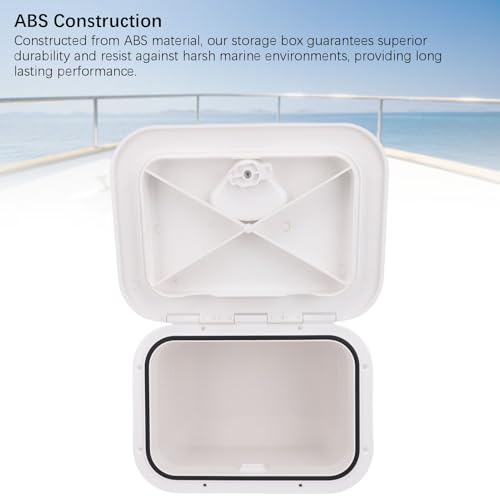 Marine Boat Storage Box ABS 37.5X27X17.5cm Boat Embedded Storage for Bait Fishing Gear Tools White