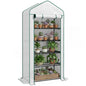 Outsunny 5 Tier Mini Greenhouse Small Portable 76" x 35.4" x 19.3" White - color: White