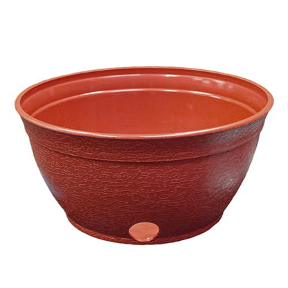 EMSCO Expandable Hose Hider – Expandable Hose Storage Pot – Rustic Terra Cotta