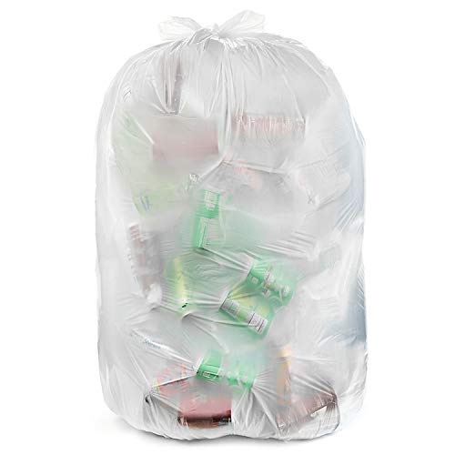 Aluf Plastics 7-10 Gal Clear Trash Bags, 1.0 MIL (EQ.), 24" x 23" (500 Pk) - style: 7-10 Gal, 1 Mil Equiv, 500 Count