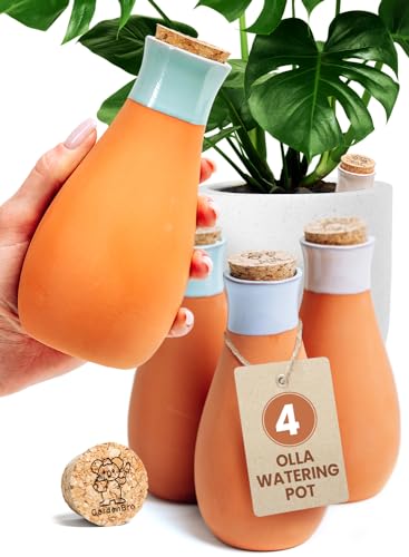 4 Pcs Ollas Terracotta Watering Pots Large - 14 Oz Self Watering Planter Insert Olla Watering System For 1-week Easy To Refill - Clay Plant Watering Globes For Outdoor & Indoor Plants [4, Multicolor] - style: 4pcs Pastel