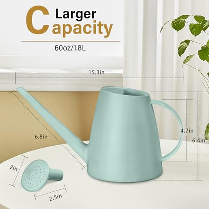 Hand Plastic Watering Can - for Home Plant Garden - 1/2 Gallon - Light Green - color: Light Green