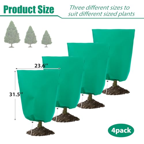 4 Pack Plant Covers Freeze Protection, 32"X24" Frost Blankets for Winter - size: 4PCS-32" X 24"