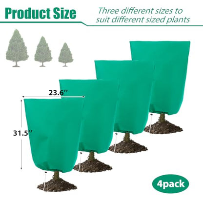 4 Pack Plant Covers Freeze Protection, 32"X24" Frost Blankets for Winter - size: 4PCS-32" X 24"