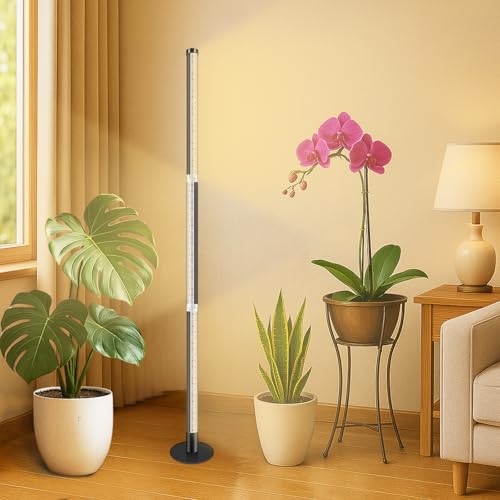 Standing Grow Light with 3 Light Modes & Timer – 48 Inch Vertical Grow Lights for Indoor Plants, Full Spectrum Floor Grow Light with Timer, Tall Grow Lights for Indoor Plants