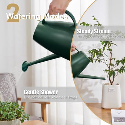 60 oz Watering Can, Small Watering Can for Indoor Plants with Long Spout - color: Dark Green