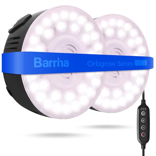 Barrina OG09 Grow Light, 18W(2 x 9W), Pinkish White, Timer, 2 Packs, Black - color: Pinkish White-Black Cover, size: 2 Packs with Timer
